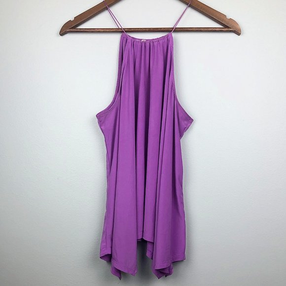Express Tops - Express Lilac High Neck Flowy Sleeveless Swing Top
